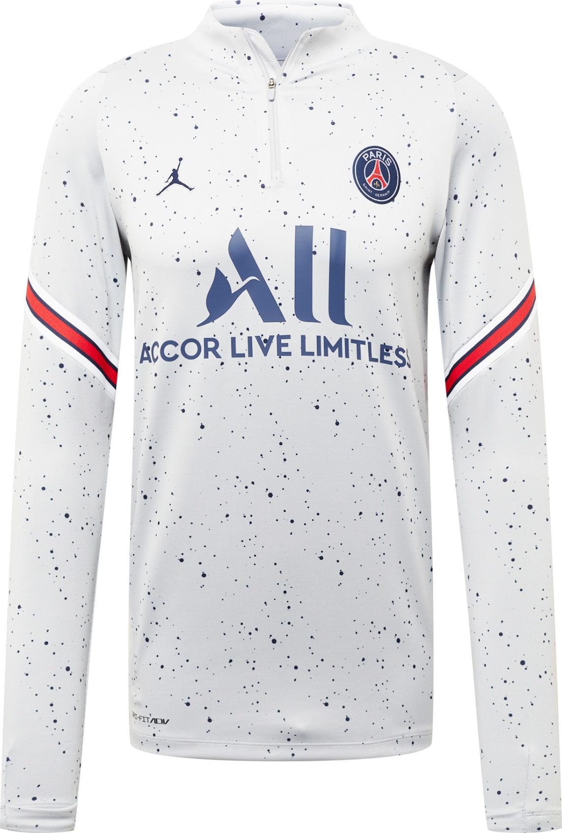 NIKE Sportovní mikina 'Paris St.-Germain Strike' tmavě modrá / světle šedá / světle červená