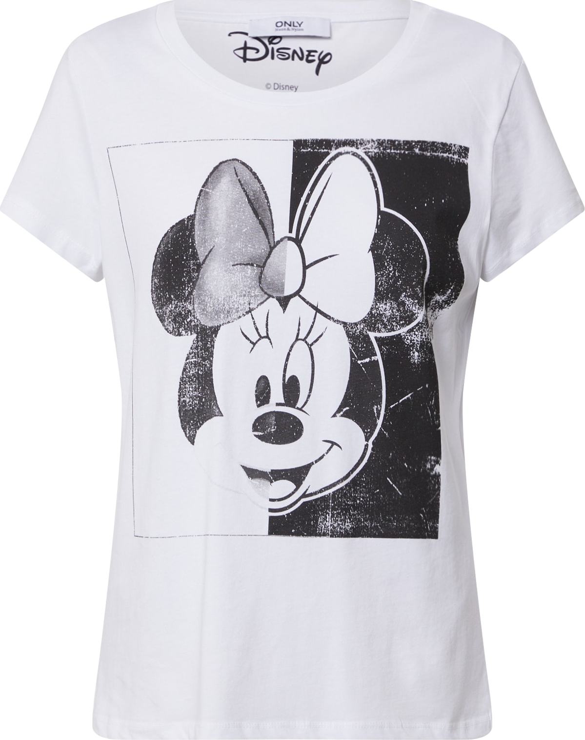 ONLY Tričko 'ONLMICKEY MINNIE FACE S/S T' černá / bílá