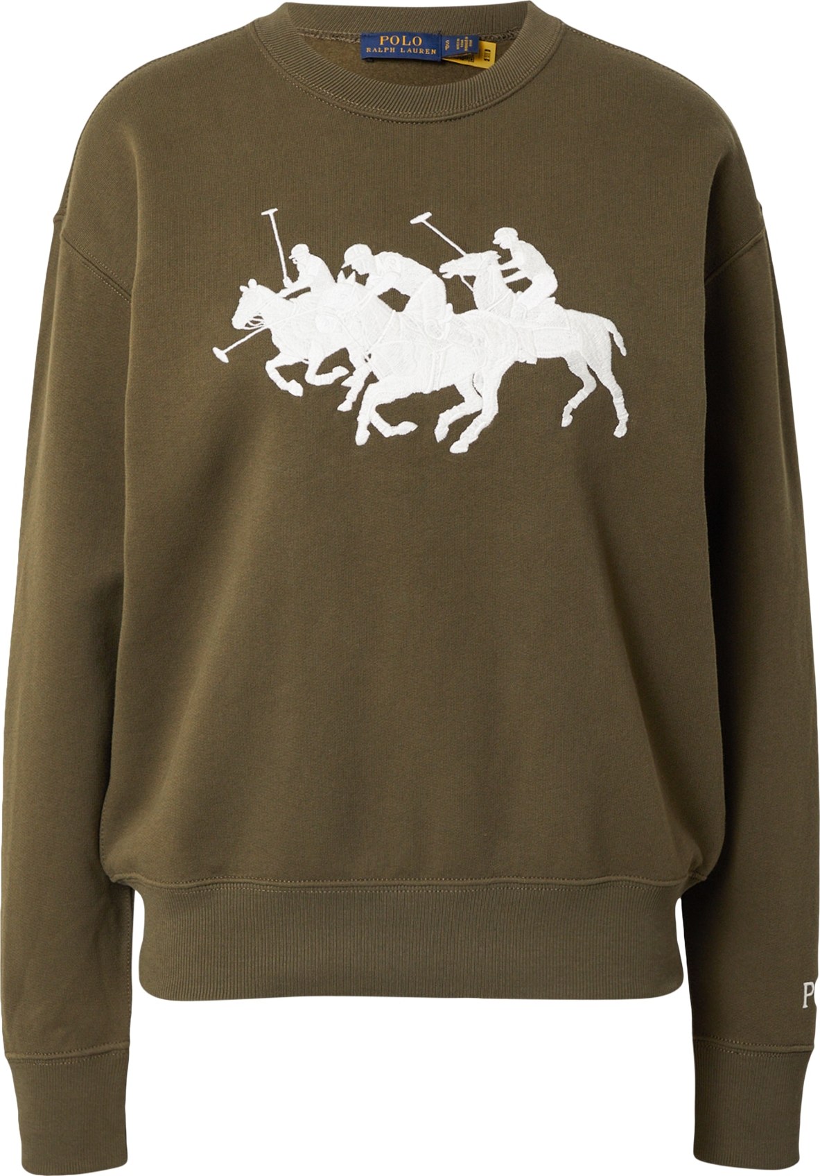 Polo Ralph Lauren Mikina 'HEARD' khaki / bílá