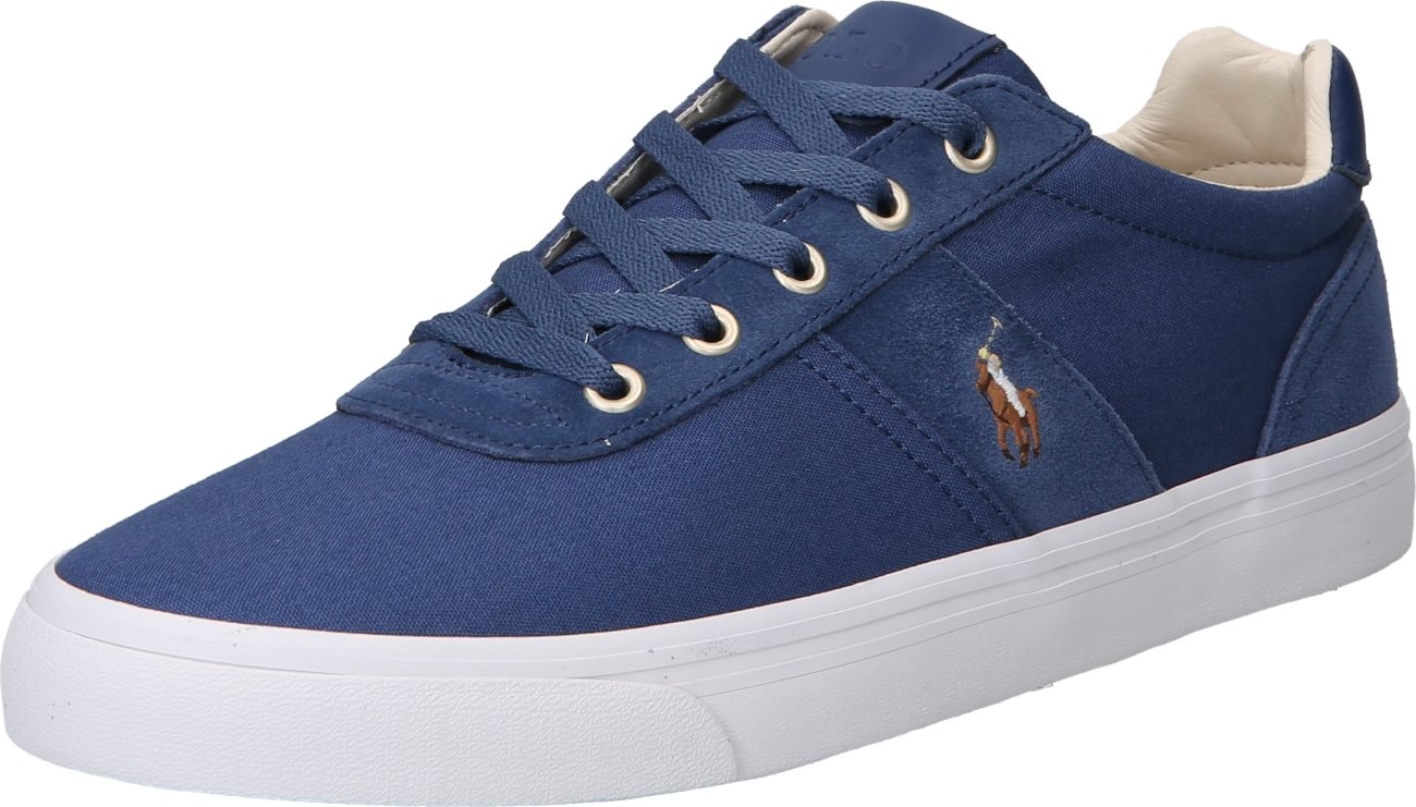 Polo Ralph Lauren Tenisky 'HANFORD' námořnická modř / hnědá / pastelově žlutá / bílá