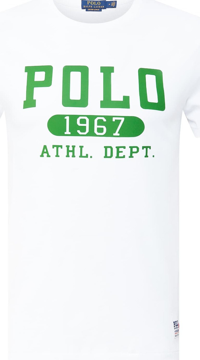 Polo Ralph Lauren Tričko trávově zelená / bílá