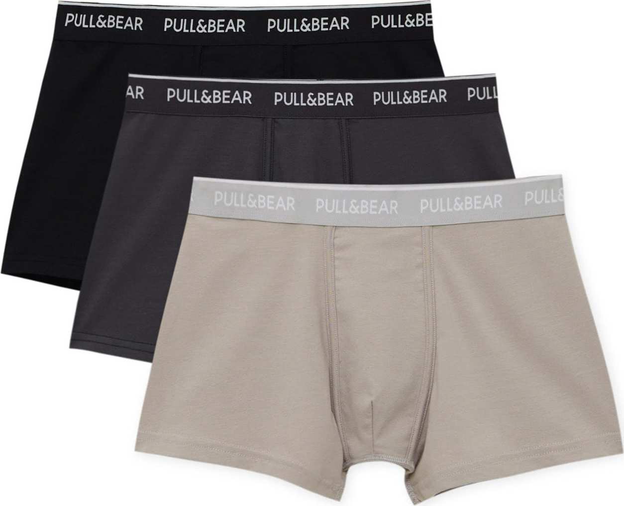 Pull&Bear Boxerky antracitová / režná / černá / bílá