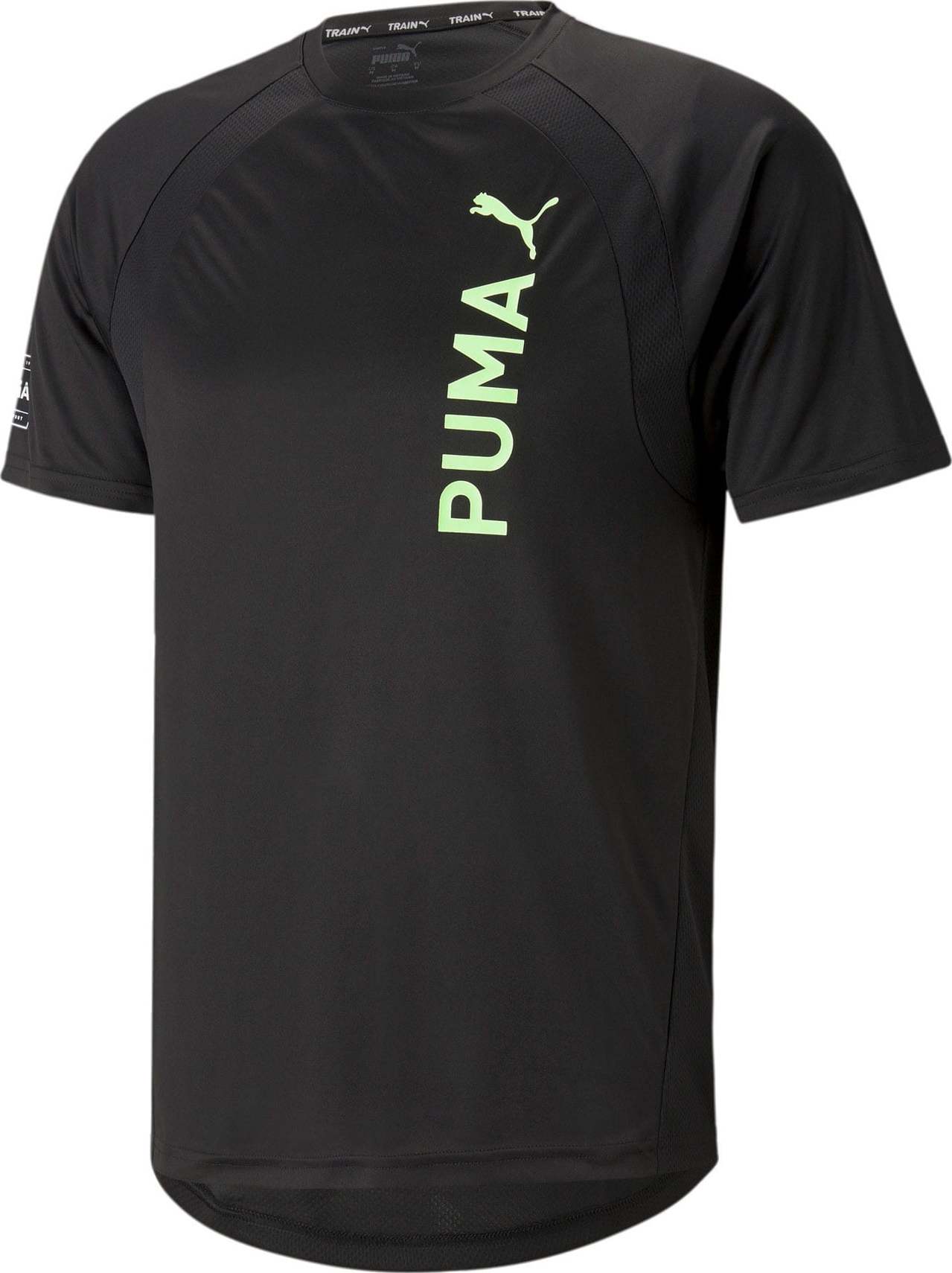 PUMA Funkční tričko světle zelená / černá / bílá