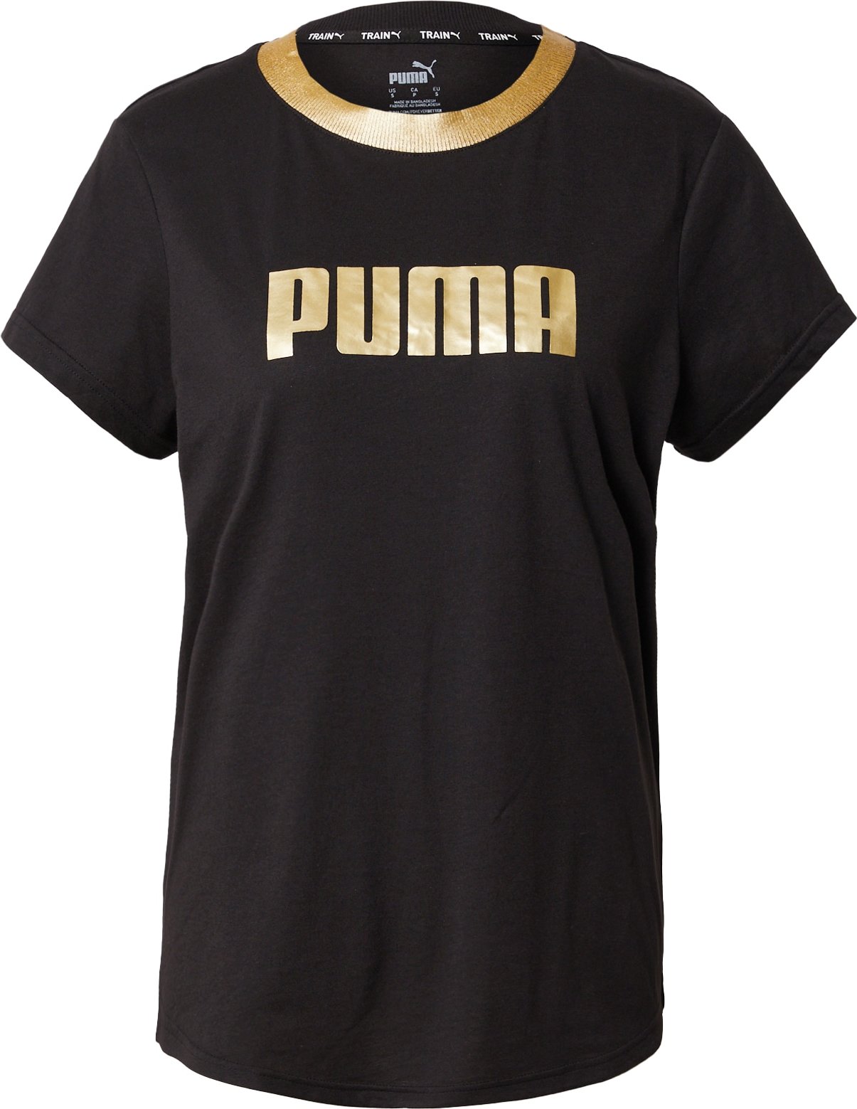 PUMA Funkční tričko zlatá / černá