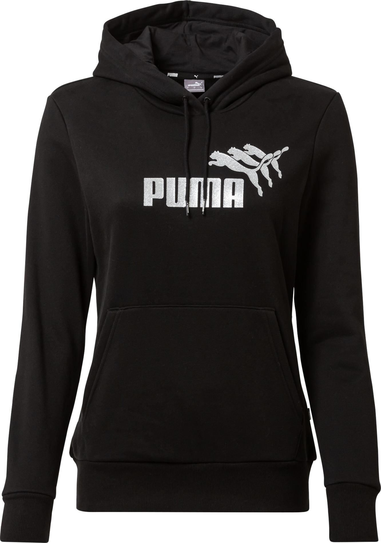 PUMA Sportovní mikina černá / bílá