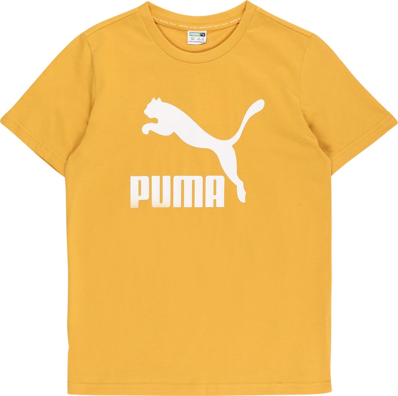 PUMA Tričko zlatě žlutá / bílá