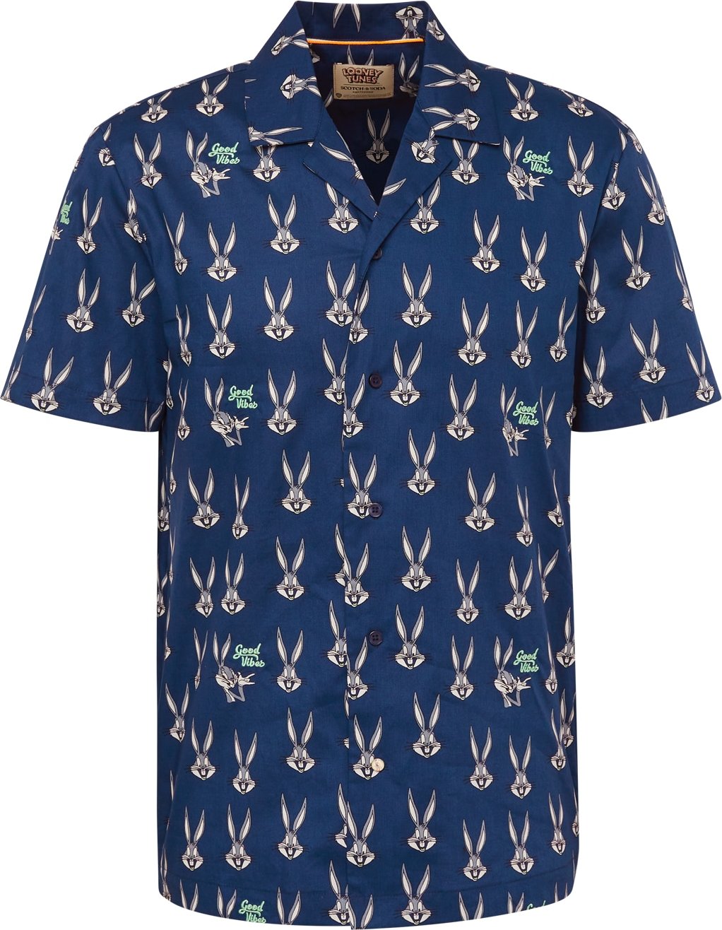 SCOTCH & SODA Košile 'Bugs Bunny' tmavě modrá / šedá / limetková / bílá