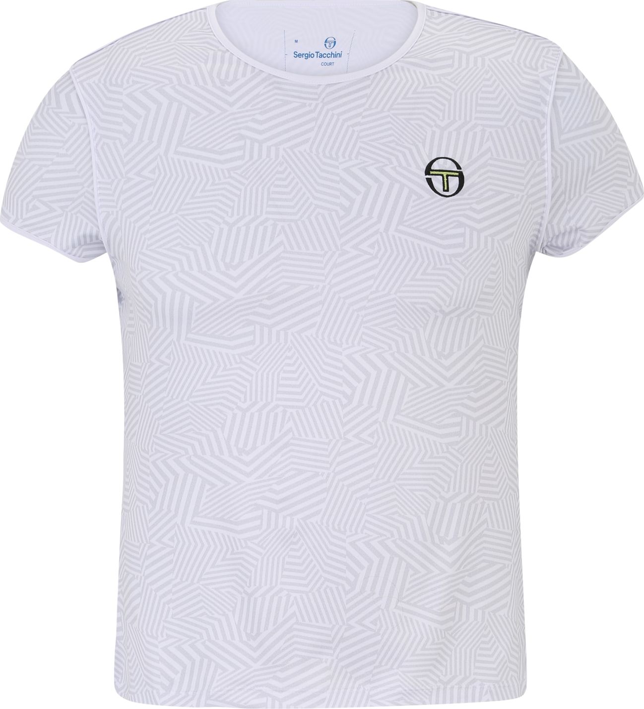 Sergio Tacchini Funkční tričko 'DAZZLE' limone / šedá / černá / bílá