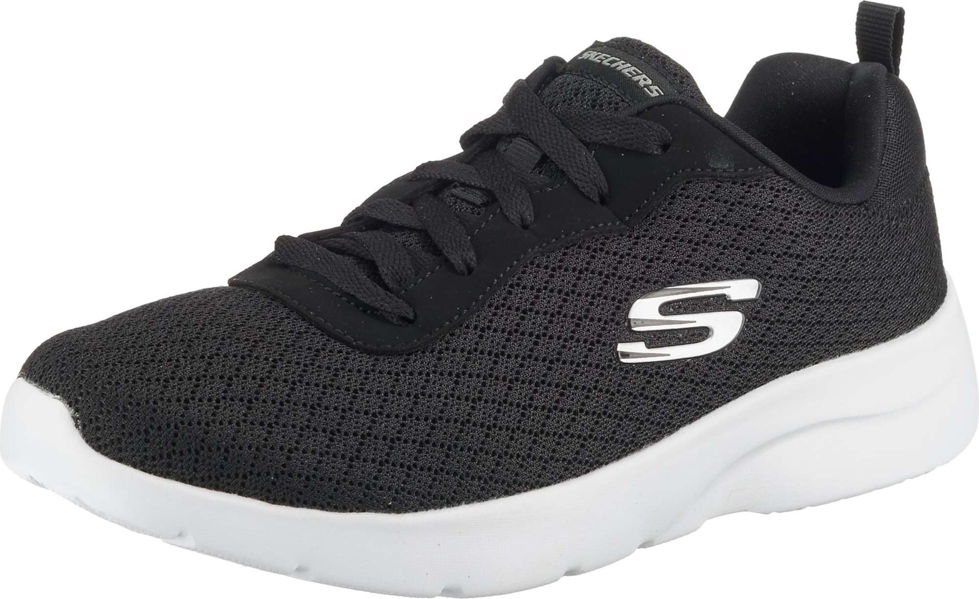 SKECHERS Tenisky 'Dynamight' černá / stříbrná / bílá