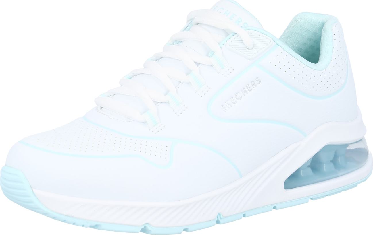 SKECHERS Tenisky 'Uno' aqua modrá / stříbrná / bílá