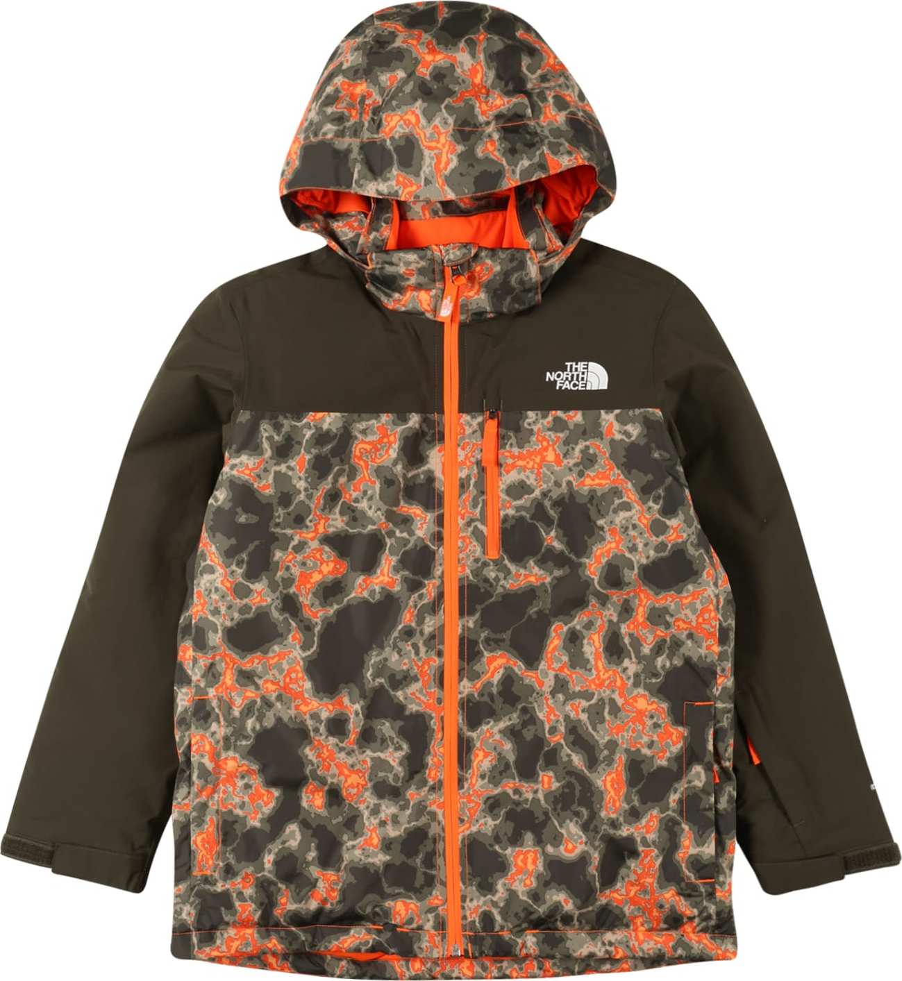 THE NORTH FACE Sportovní bunda 'SNOWQUEST' khaki / oranžová / bílá