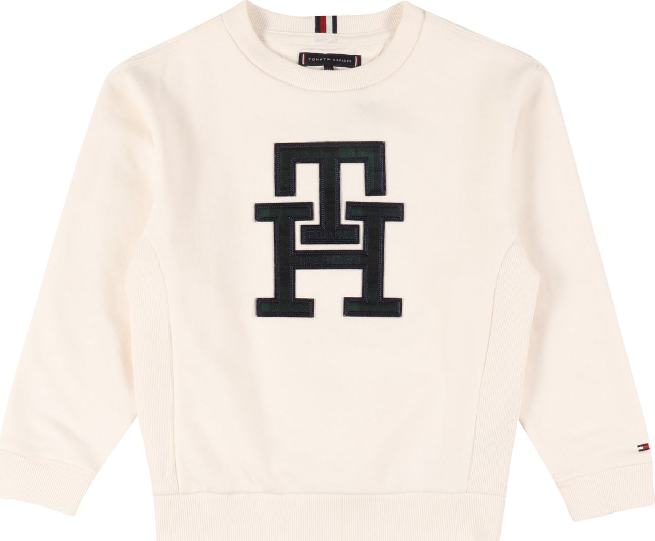 TOMMY HILFIGER Mikina černá / bílá