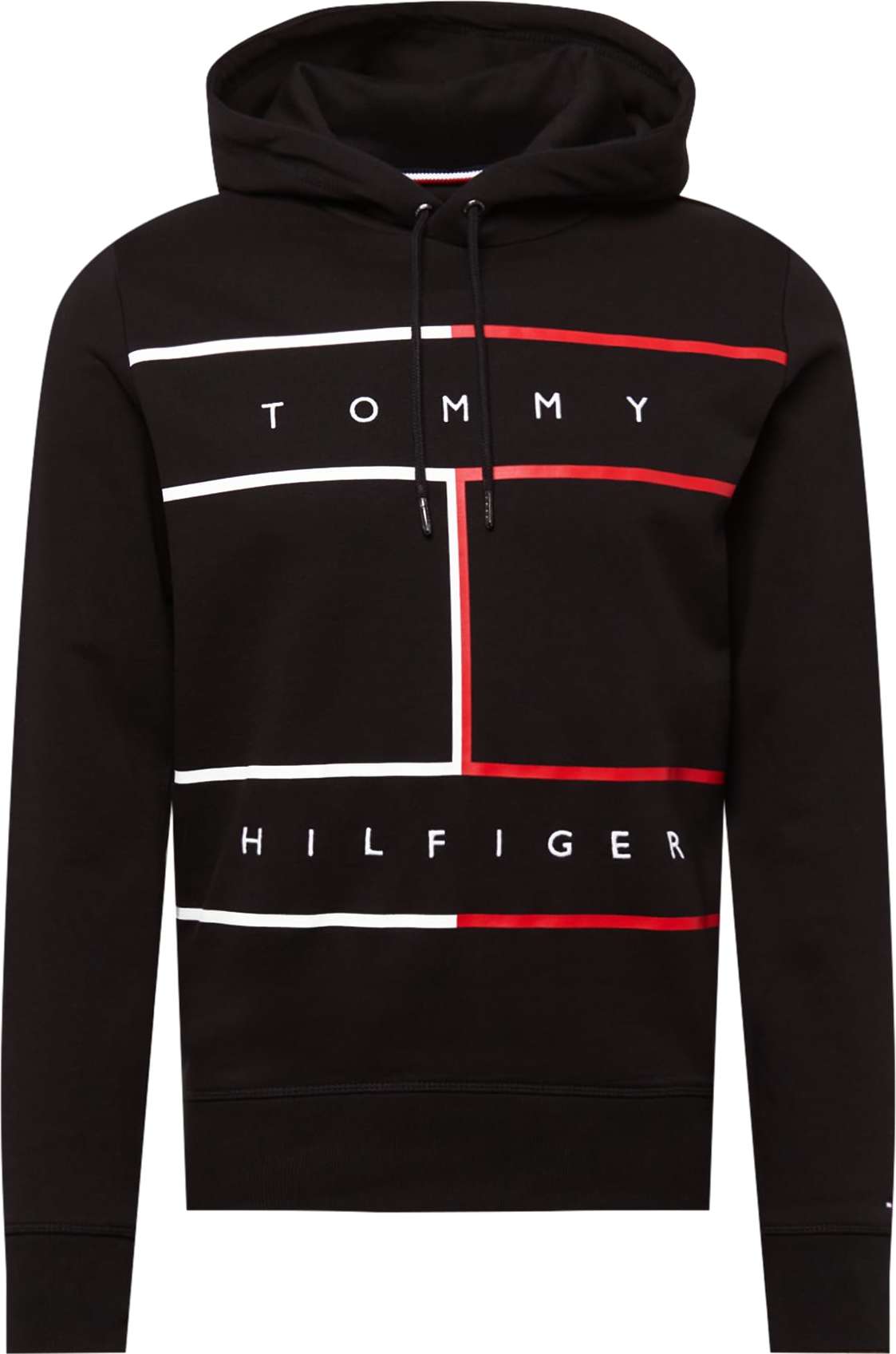 TOMMY HILFIGER Mikina červená / černá / bílá