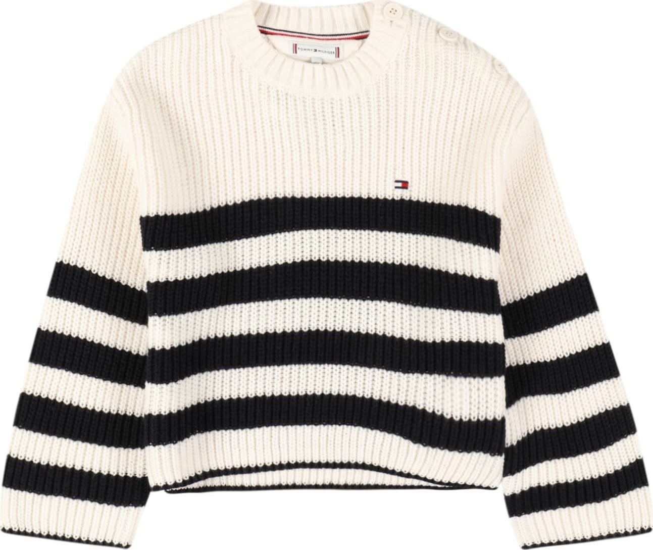 TOMMY HILFIGER Svetr 'Nautical' červená / černá / přírodní bílá