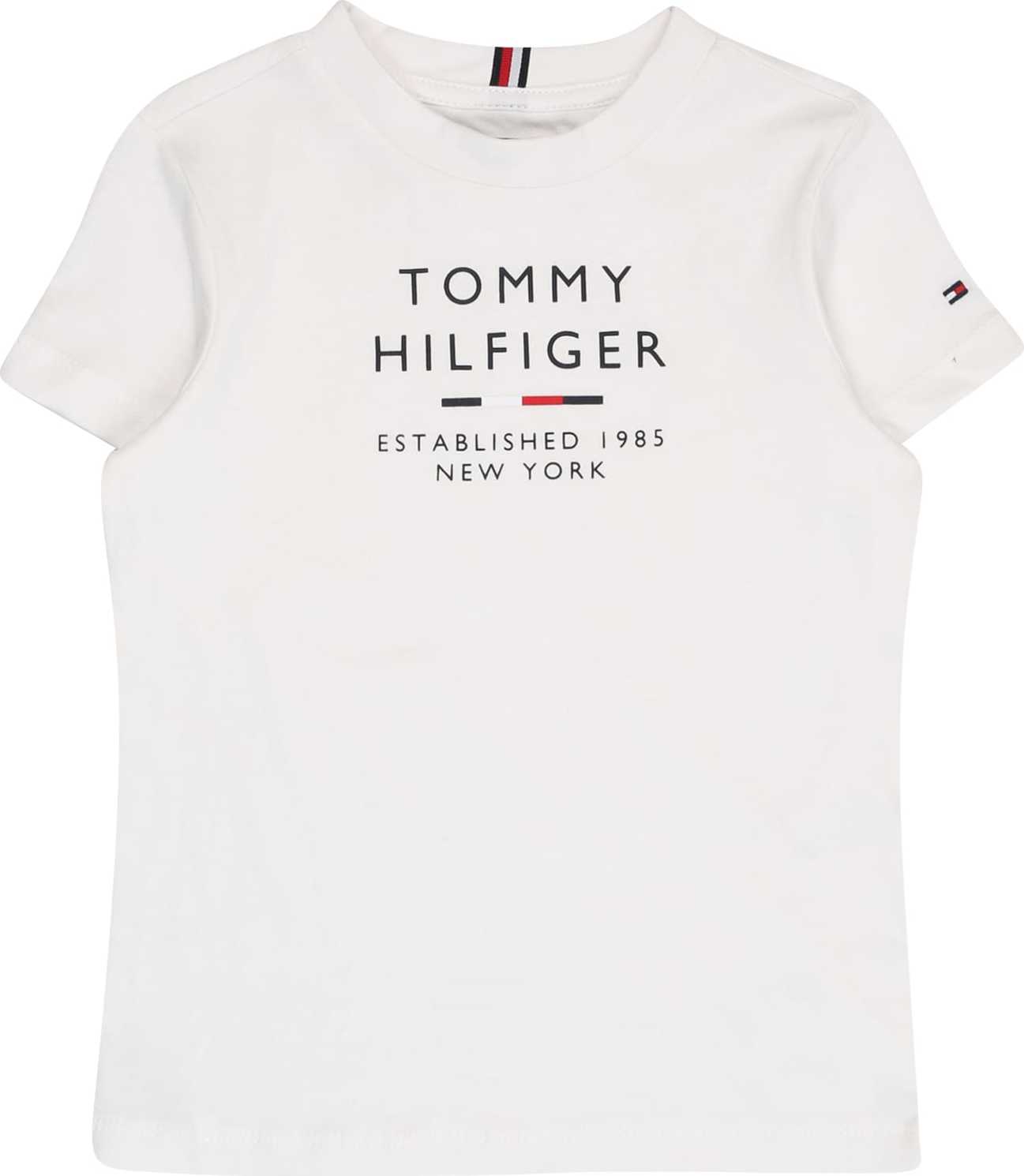 TOMMY HILFIGER Tričko červená / černá / bílá