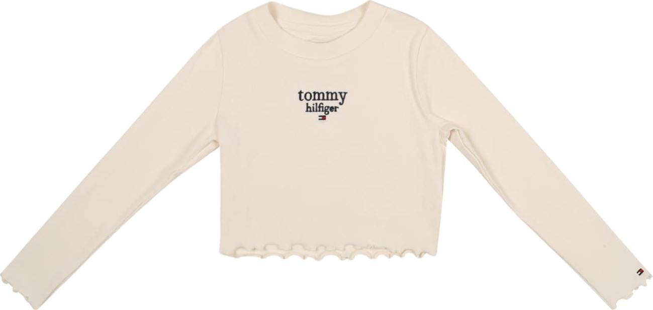 TOMMY HILFIGER Tričko krémová / noční modrá / červená / bílá