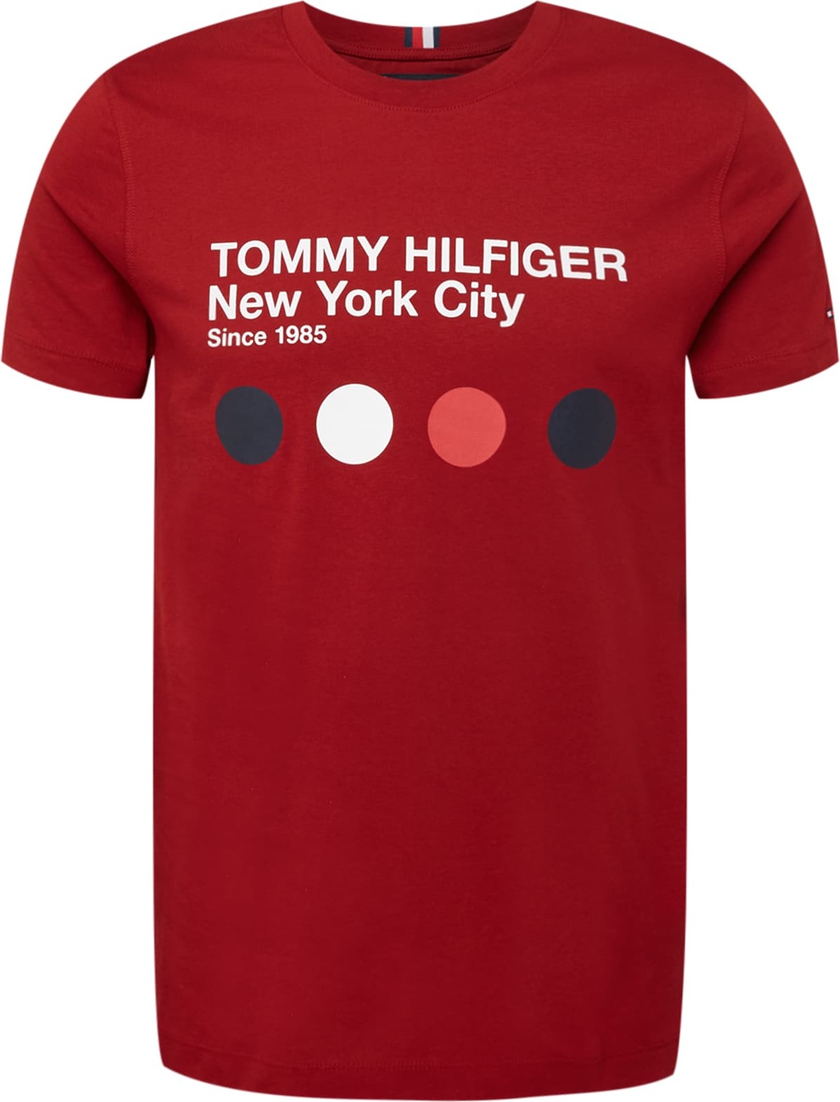 TOMMY HILFIGER Tričko námořnická modř / červená / melounová / bílá