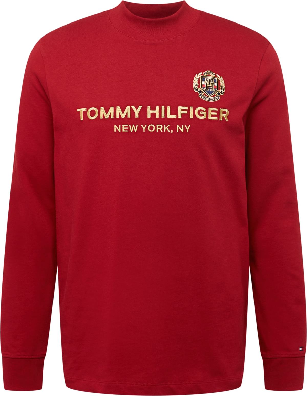 TOMMY HILFIGER Tričko námořnická modř / hořčicová / červená / bílá