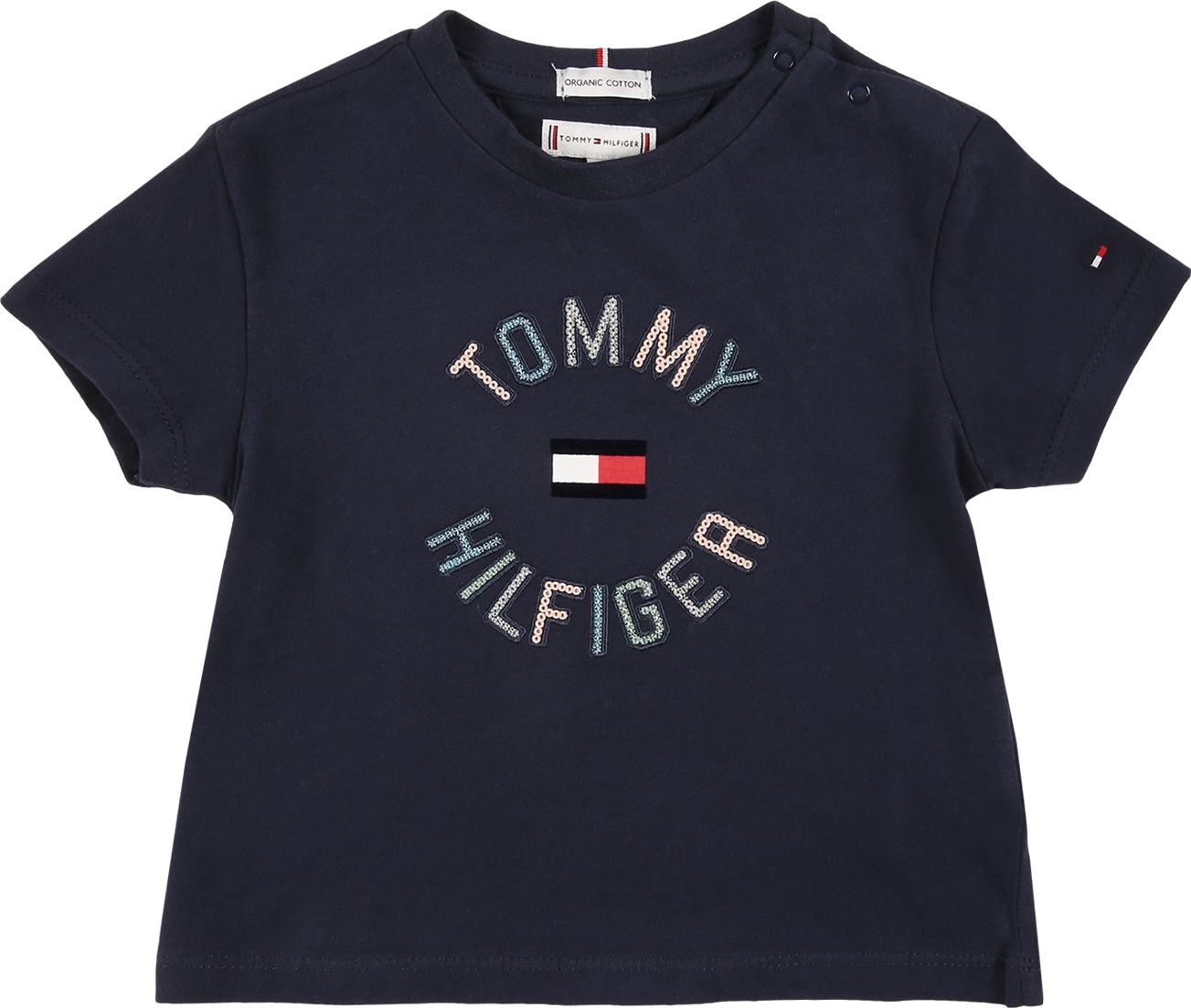 TOMMY HILFIGER Tričko námořnická modř / ohnivá červená / bílá