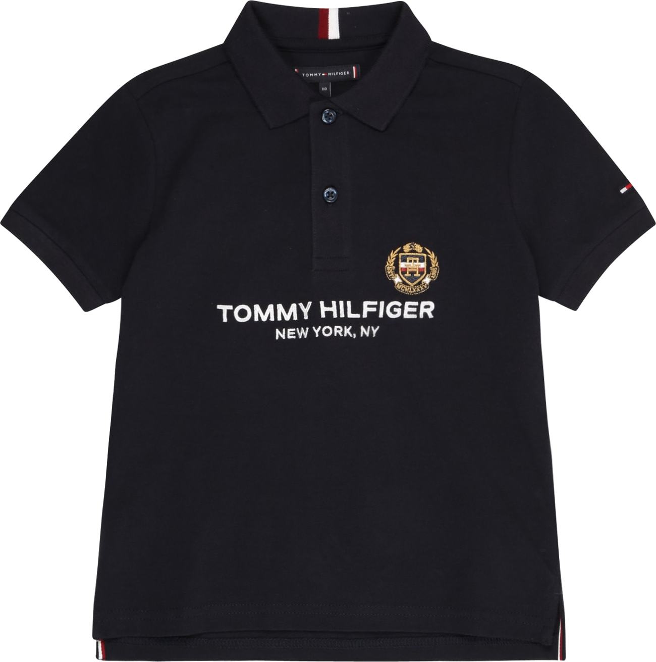 TOMMY HILFIGER Tričko písková / tmavě modrá / červená / bílá