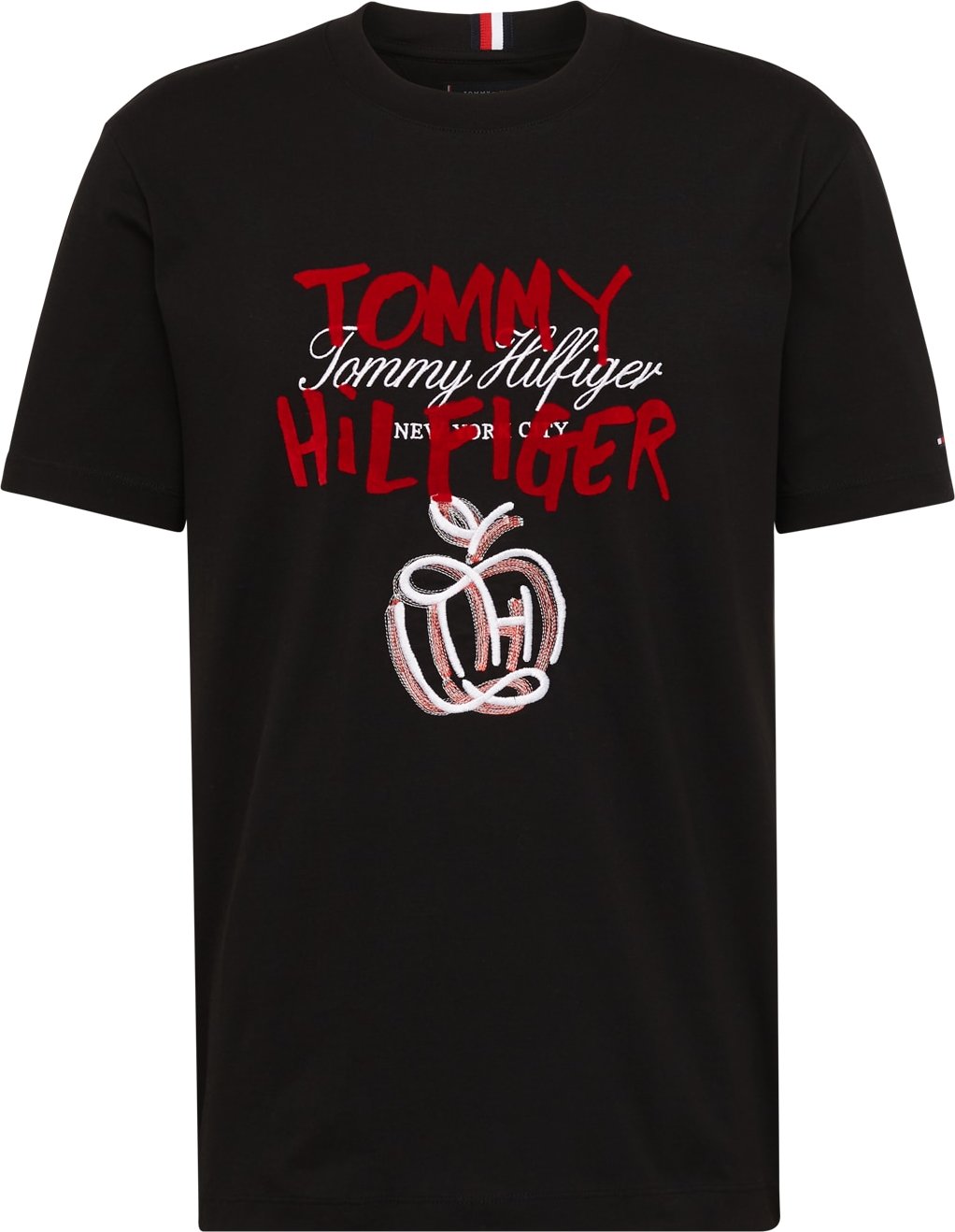 TOMMY HILFIGER Tričko 'POP' broskvová / červená / černá / bílá