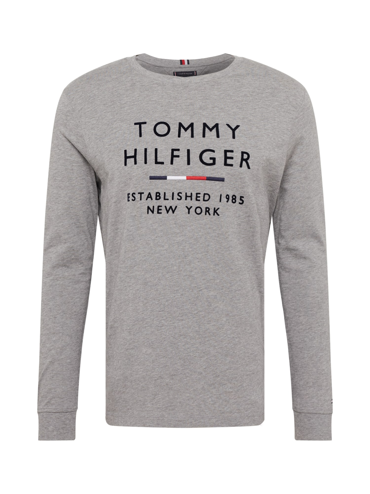 TOMMY HILFIGER Tričko šedý melír / červená / černá / bílá