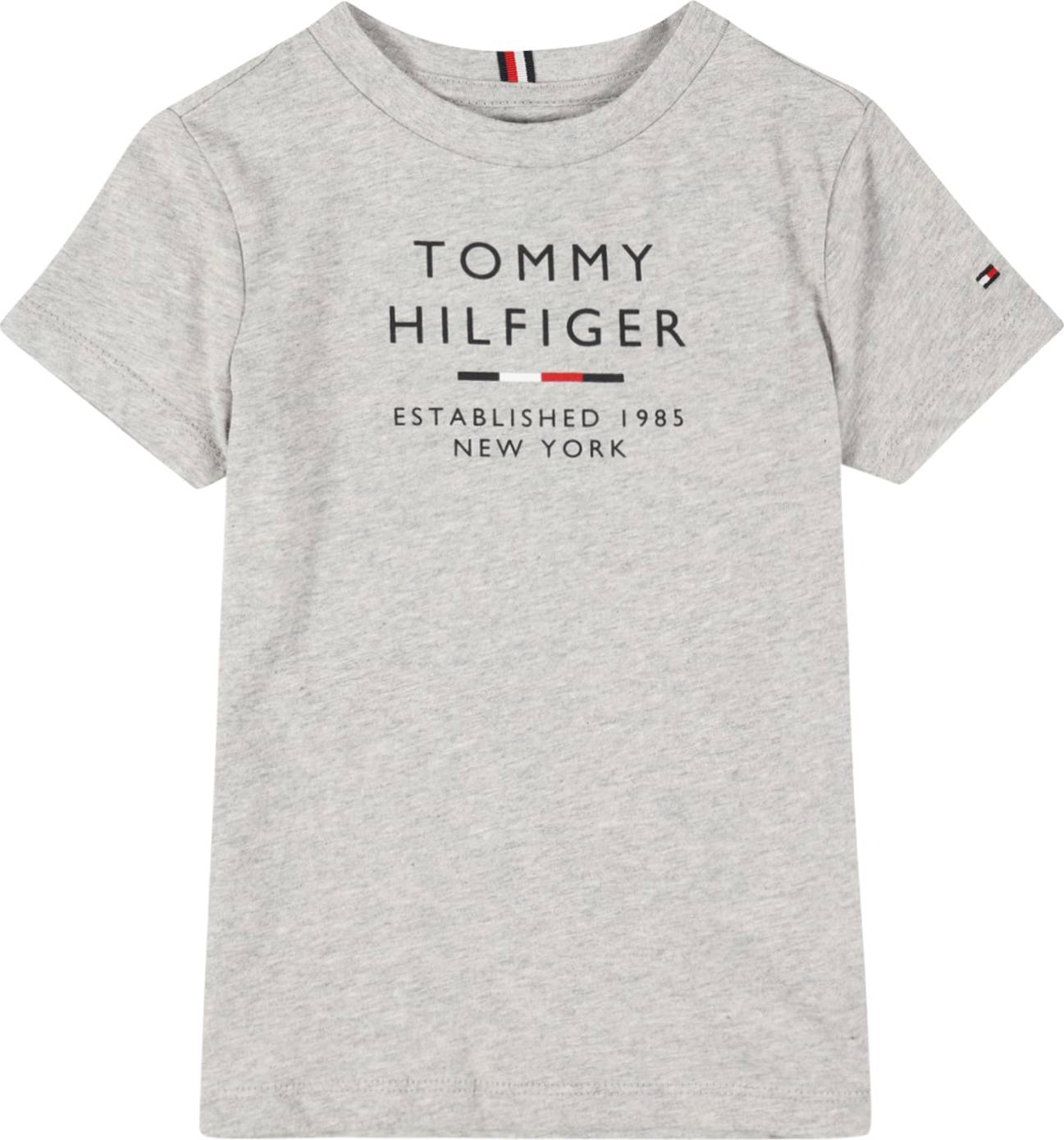 TOMMY HILFIGER Tričko námořnická modř / světle šedá / červená / bílá