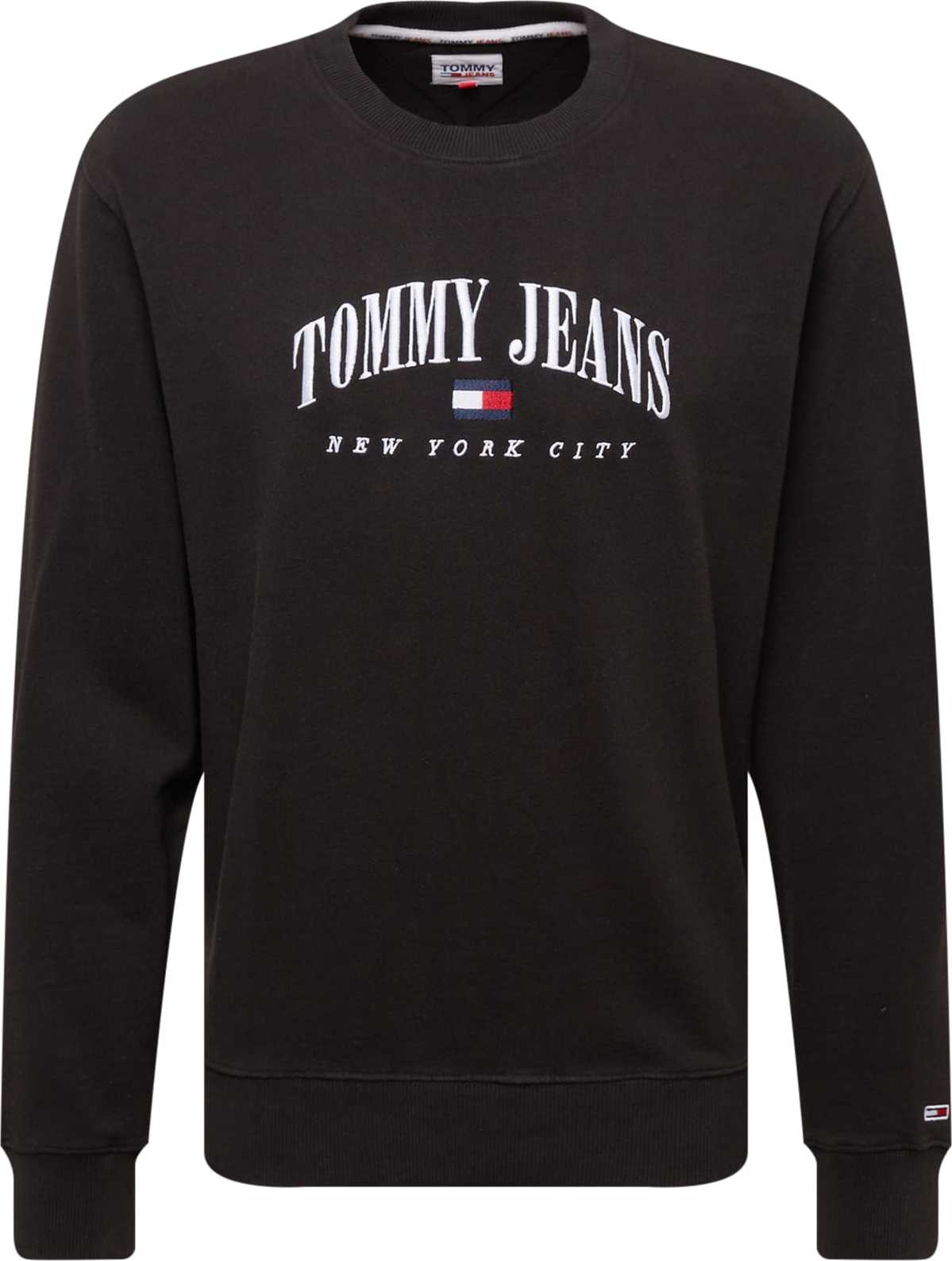 Tommy Jeans Mikina červená / černá / bílá