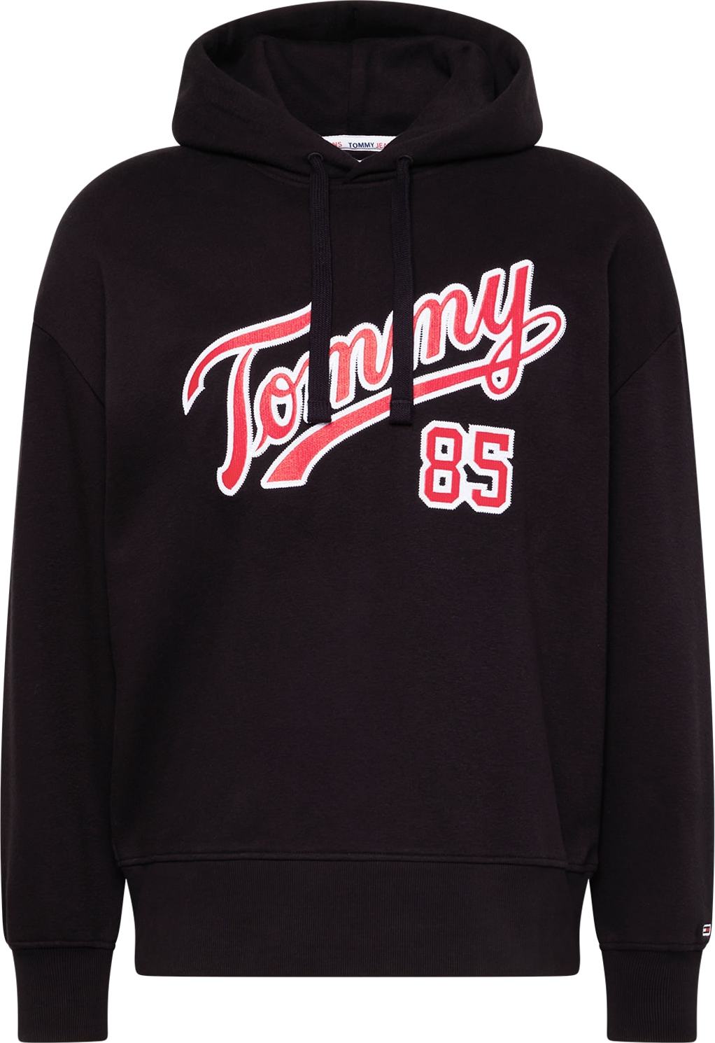 Tommy Jeans Mikina červená / černá / bílá