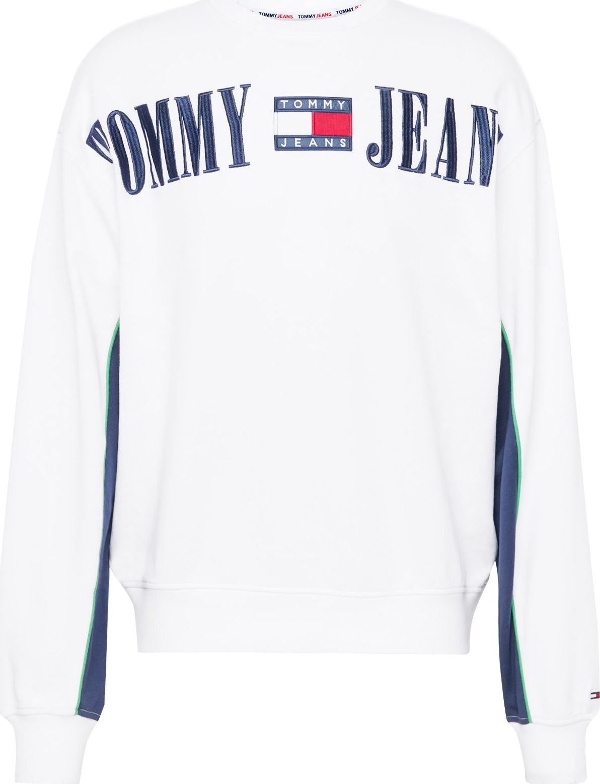 Tommy Jeans Mikina námořnická modř / červená / offwhite