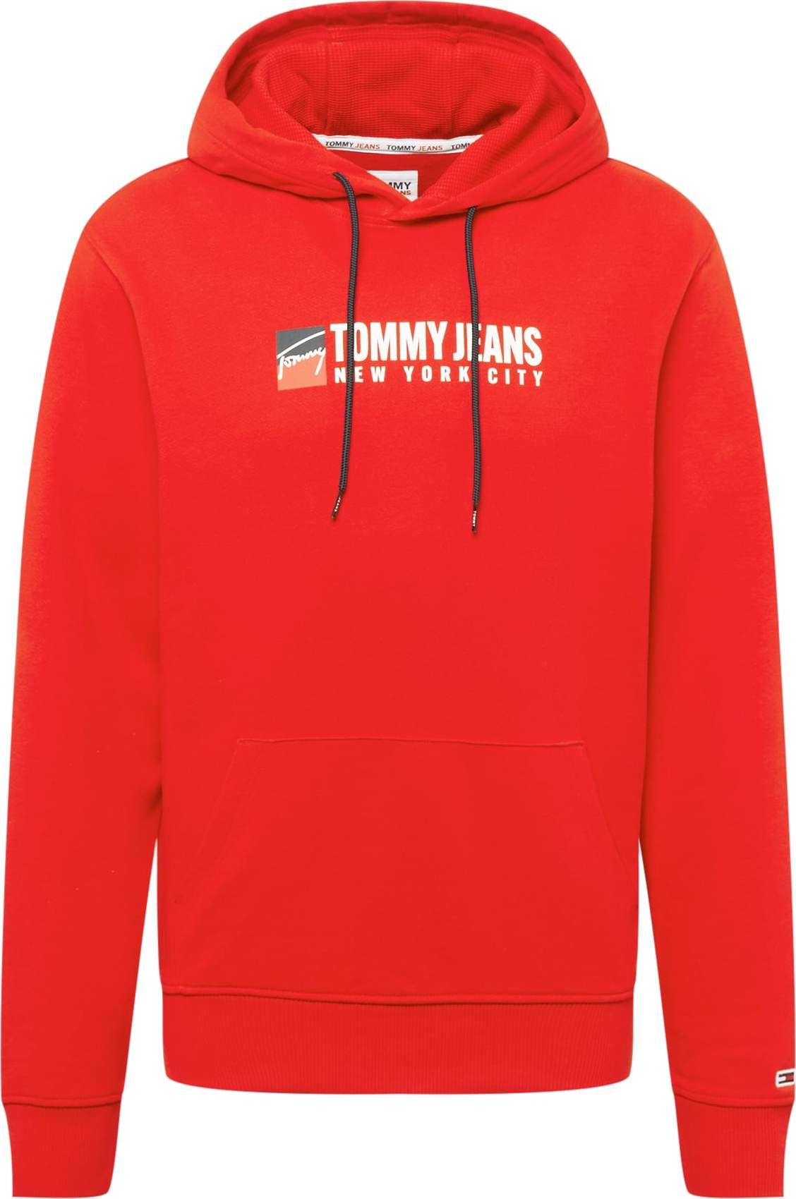 Tommy Jeans Mikina tmavě šedá / červená / bílá