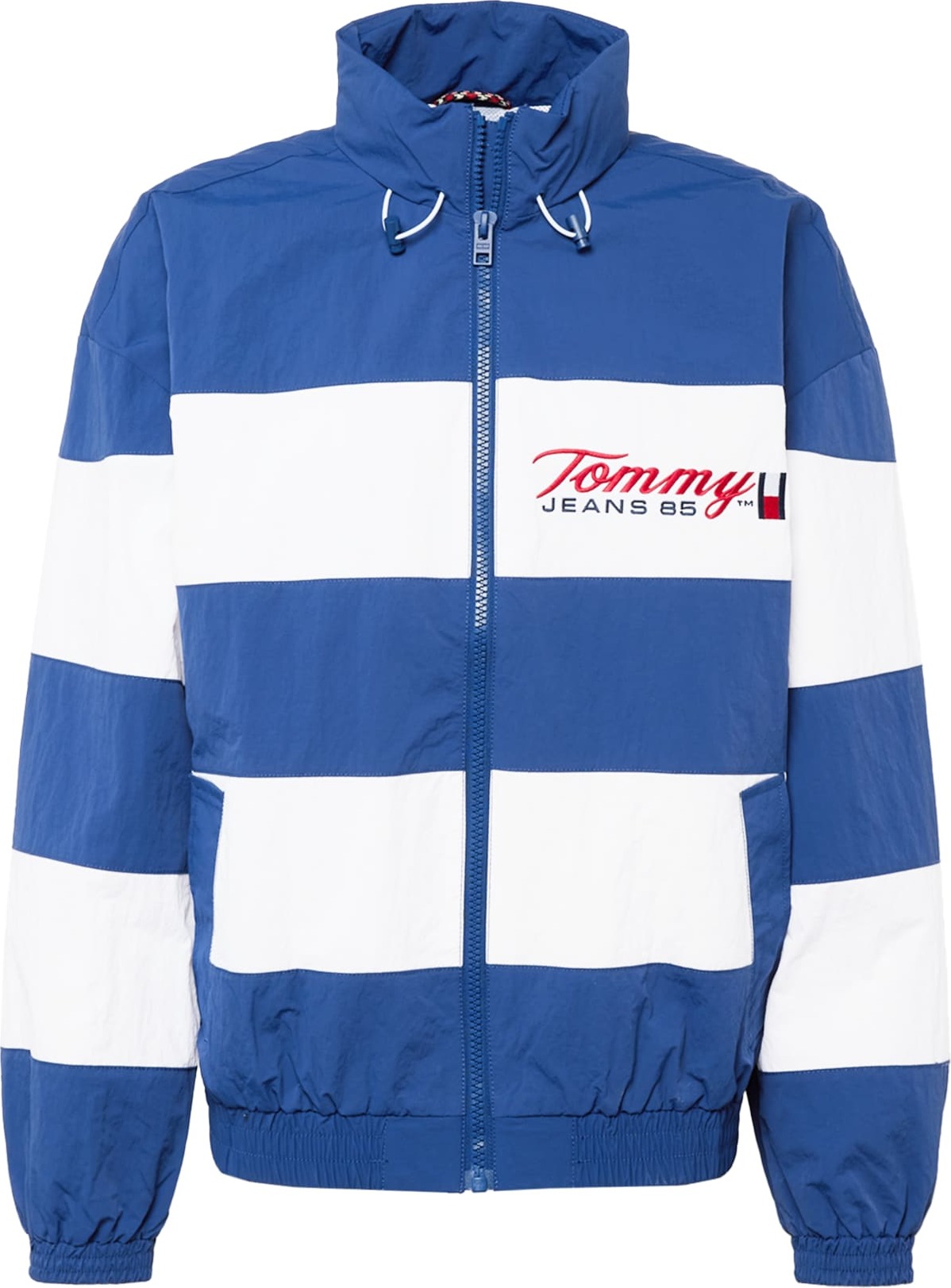 Tommy Jeans Přechodná bunda modrá / jasně červená / bílá