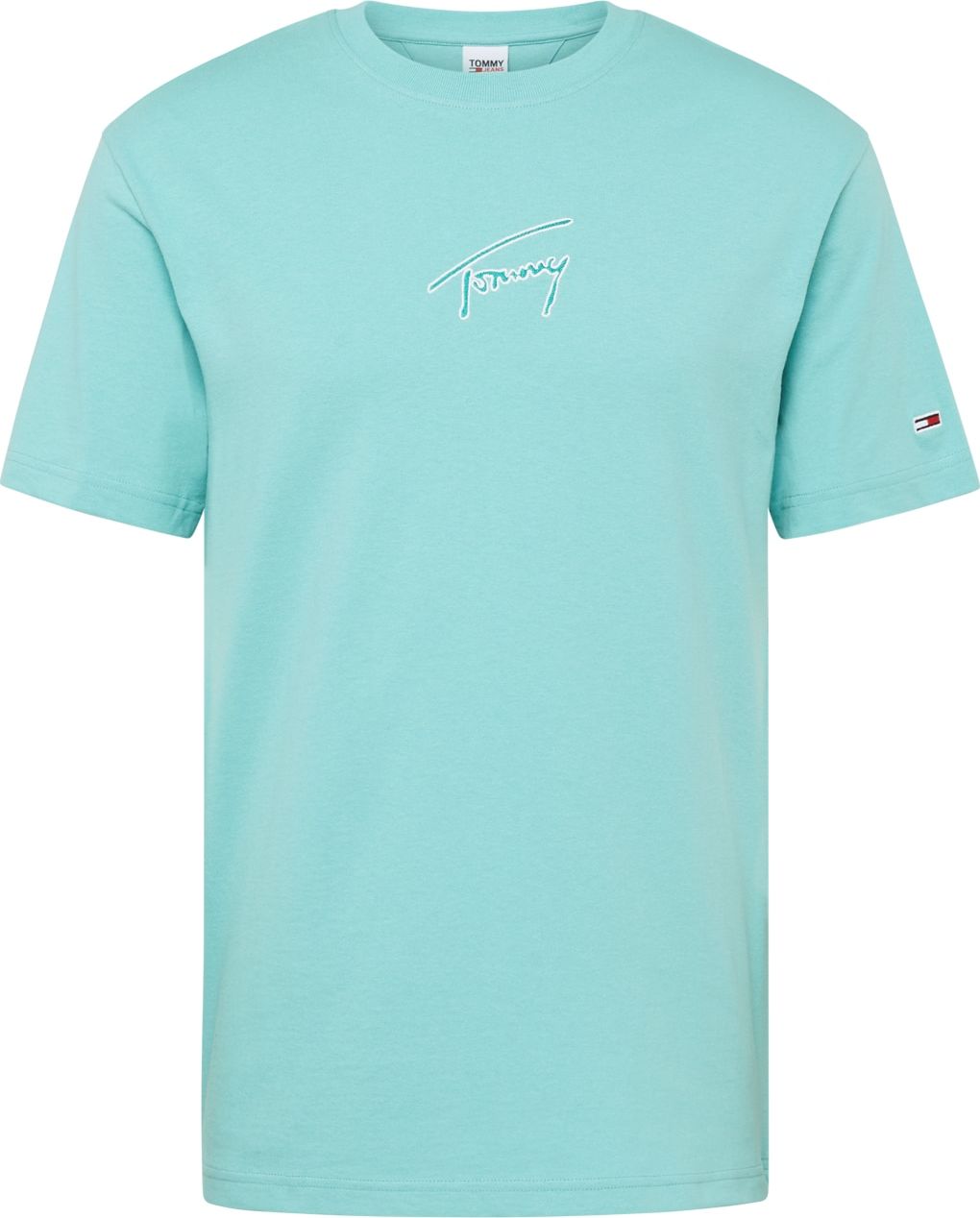 Tommy Jeans Tričko aqua modrá / bílá