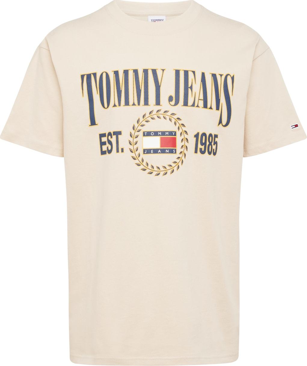 Tommy Jeans Tričko krémová / námořnická modř / červená / bílá