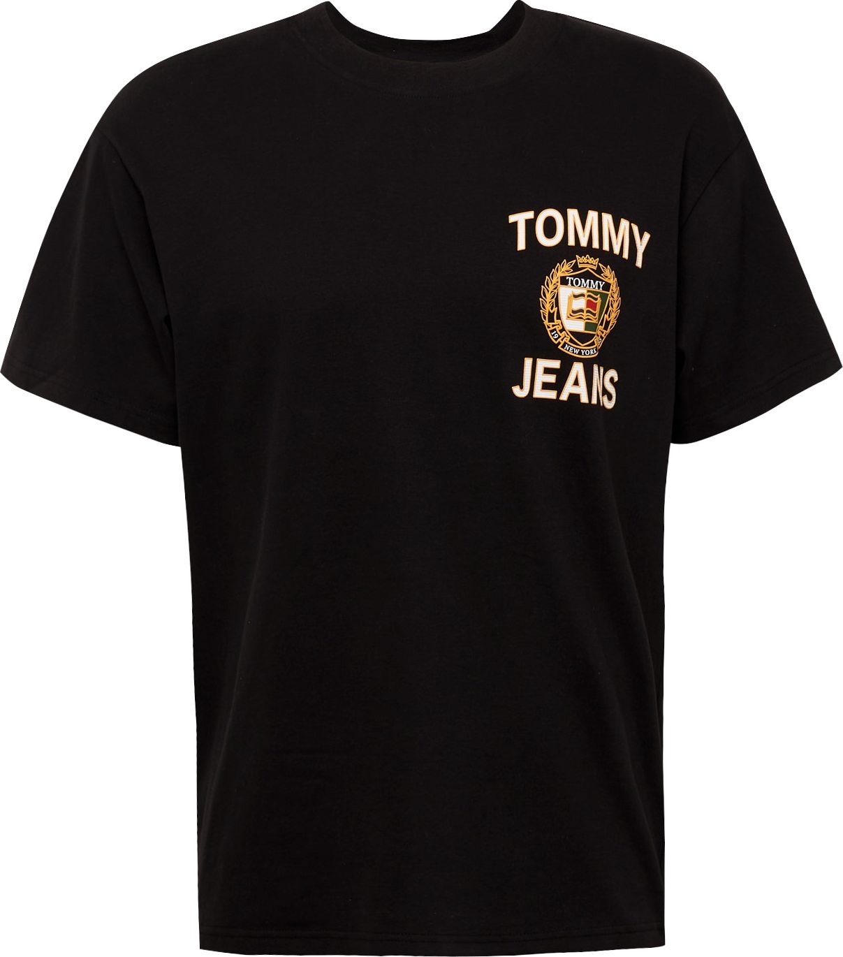 Tommy Jeans Tričko 'LUXE' zlatě žlutá / zelená / černá / bílá