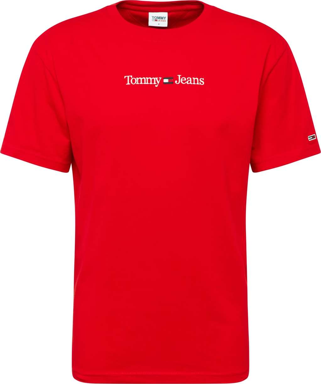 Tommy Jeans Tričko námořnická modř / jasně červená / bílá