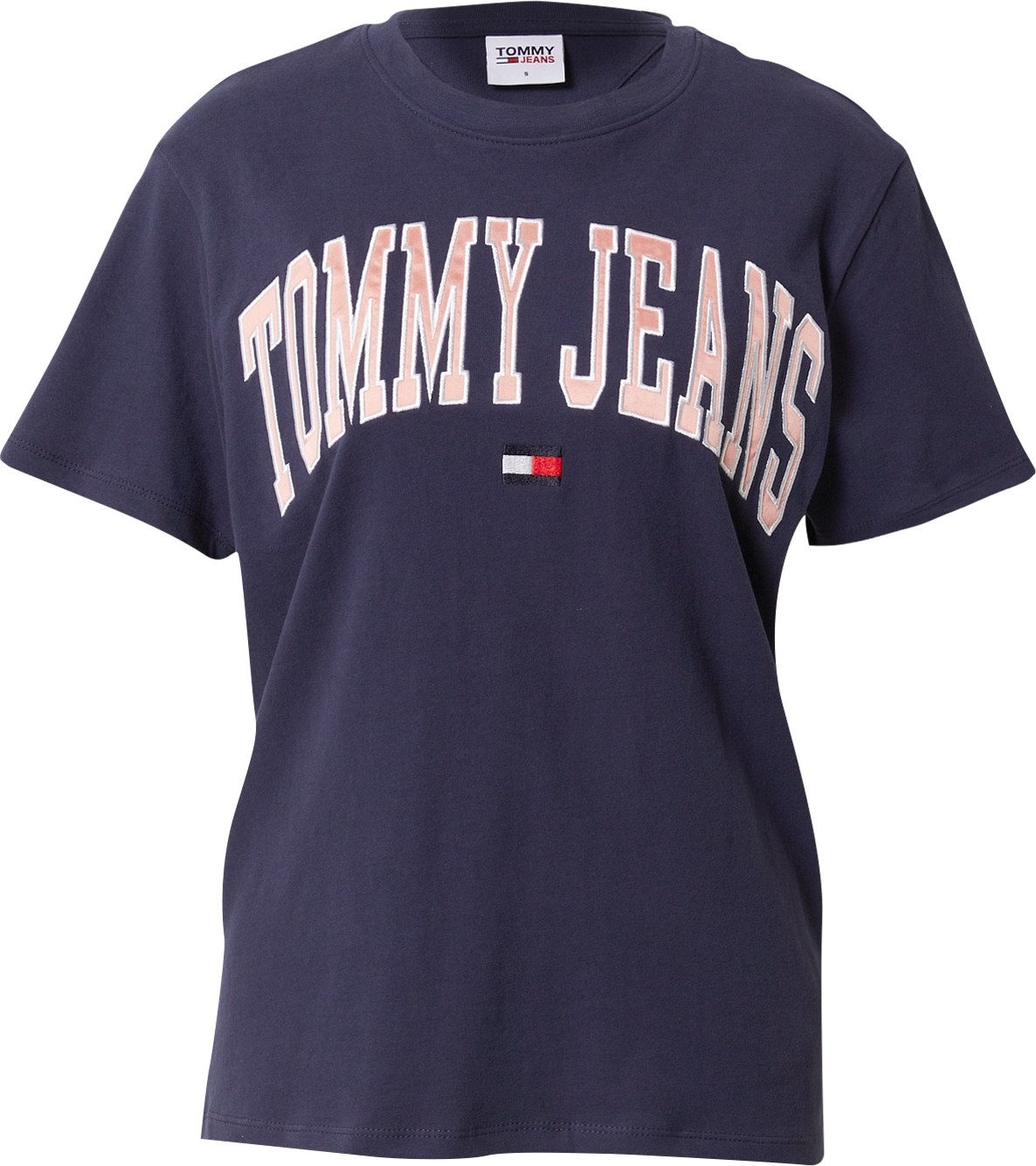 Tommy Jeans Tričko námořnická modř / růžová / červená / bílá