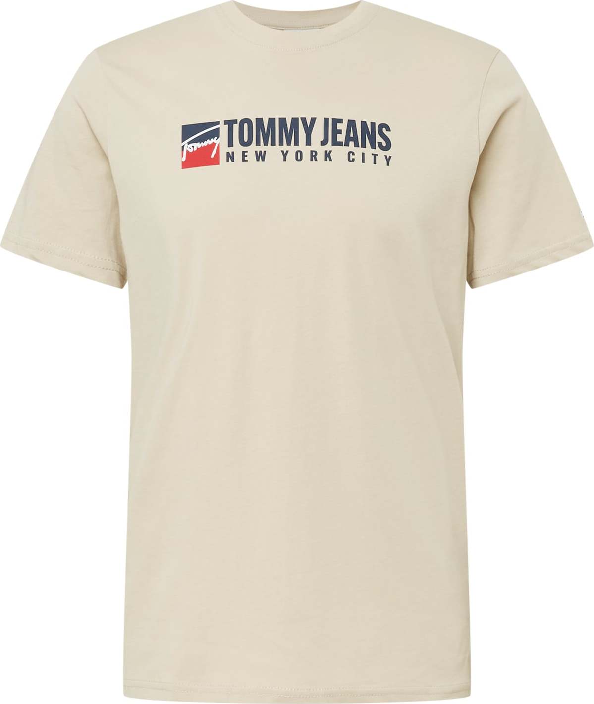 Tommy Jeans Tričko písková / námořnická modř / červená