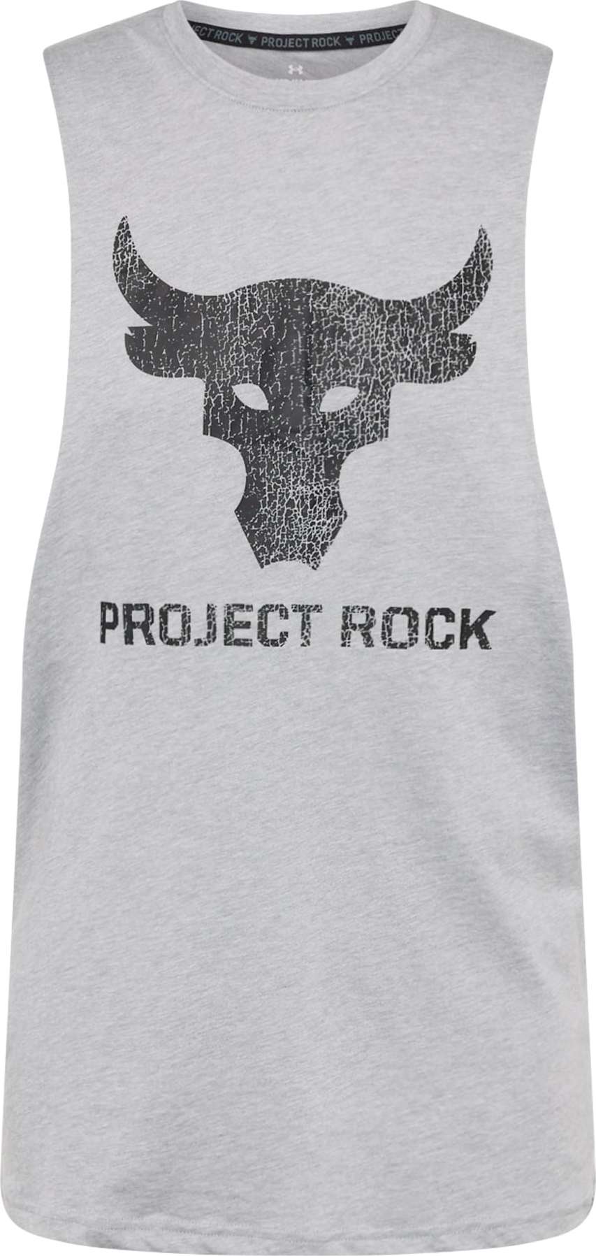 UNDER ARMOUR Funkční tričko 'ROCK BRAHMA BULL' šedý melír / černá