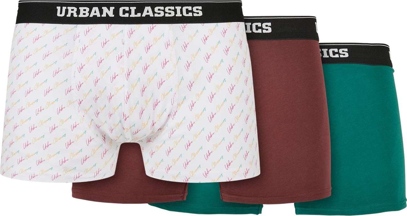 Urban Classics Boxerky petrolejová / burgundská červeň / černá / bílá