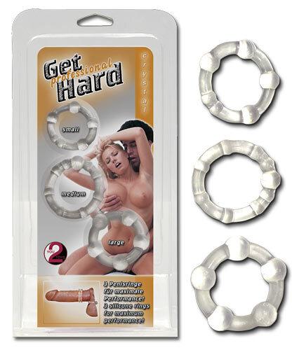 Get Hard Crystal Sada tří silikonových erekčních kroužků You2Toys