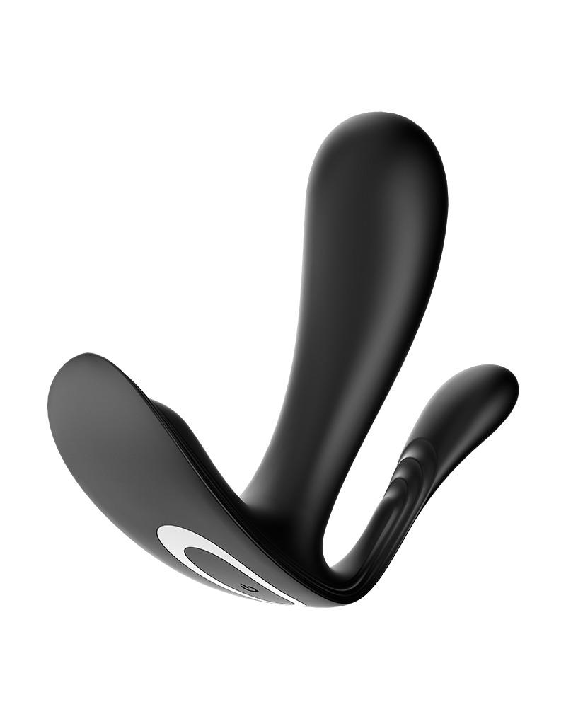 Satisfyer Top secret+ Vibrátor do kalhotek s anální stimulací - černý Satisfyer