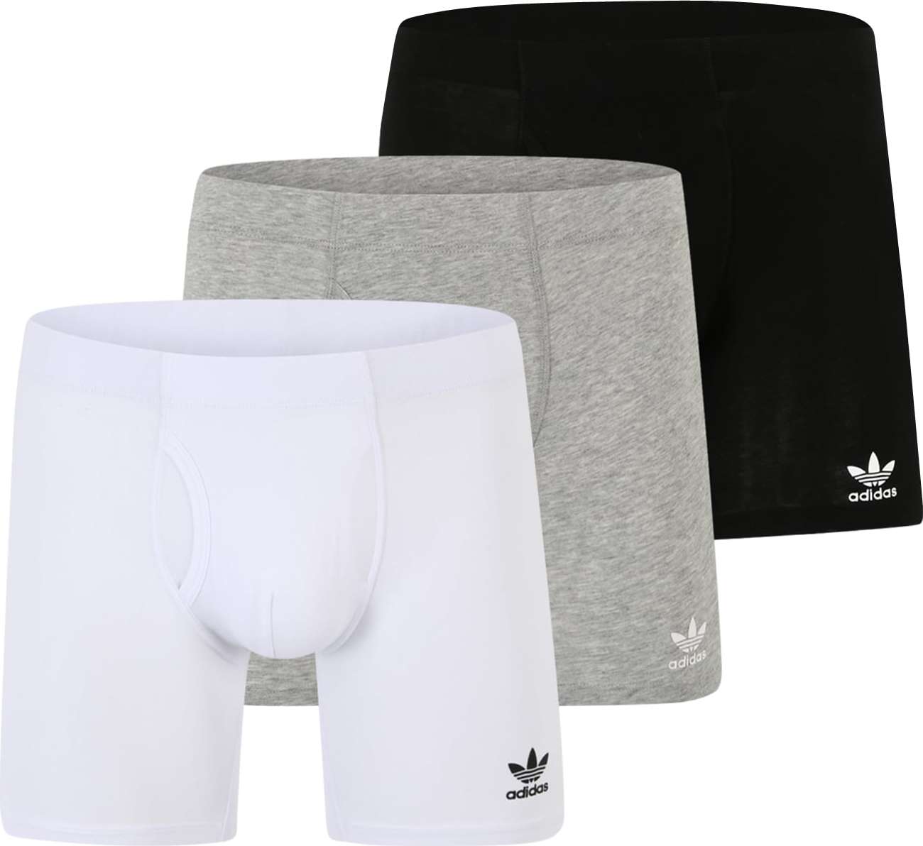 ADIDAS ORIGINALS Boxerky šedý melír / černá / bílá