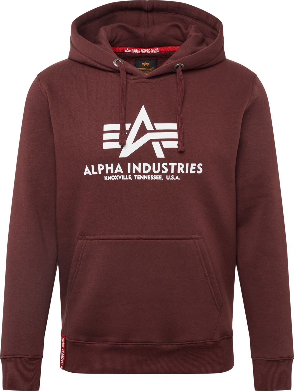 ALPHA INDUSTRIES Mikina burgundská červeň / bílá