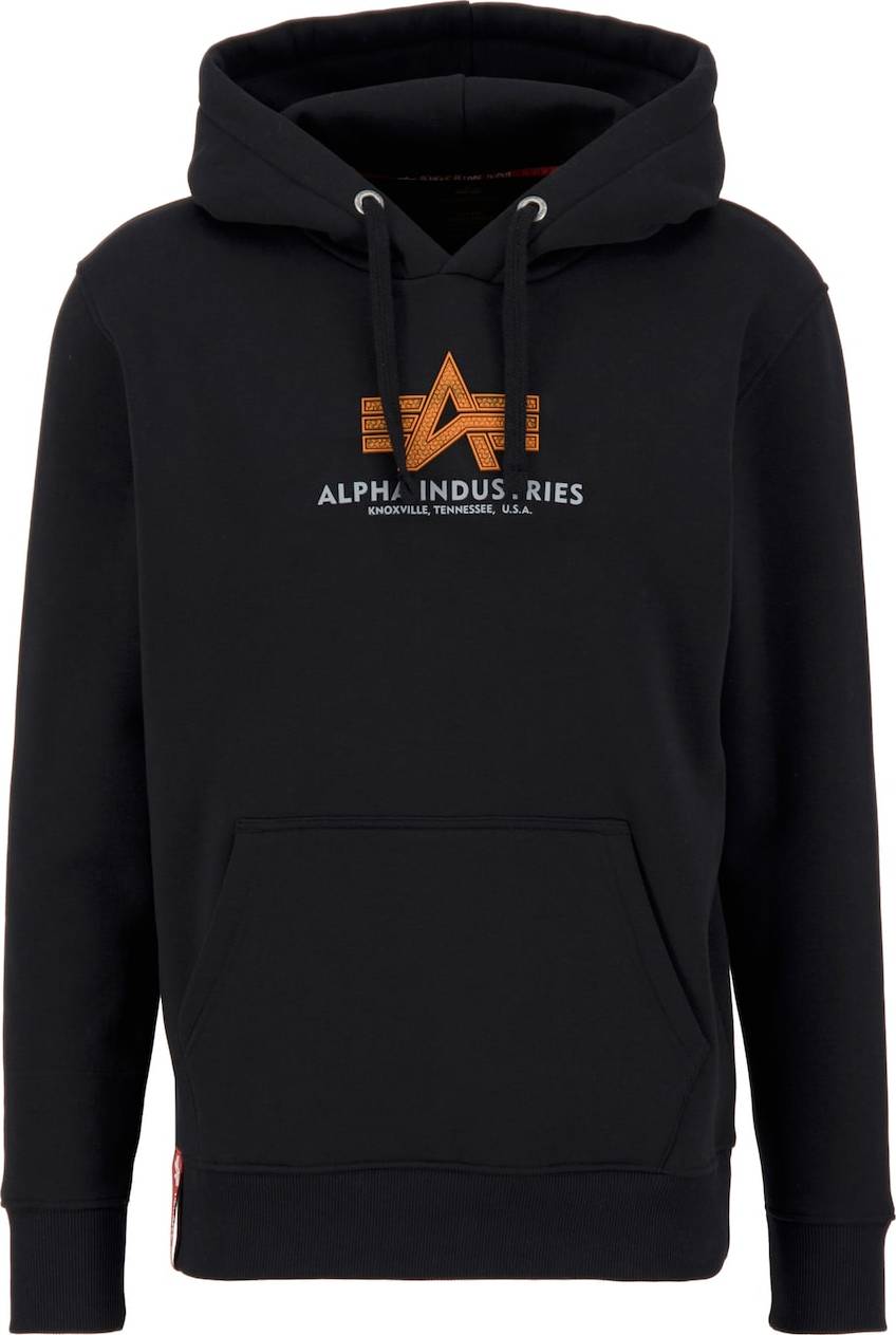 ALPHA INDUSTRIES Mikina oranžová / černá / bílá