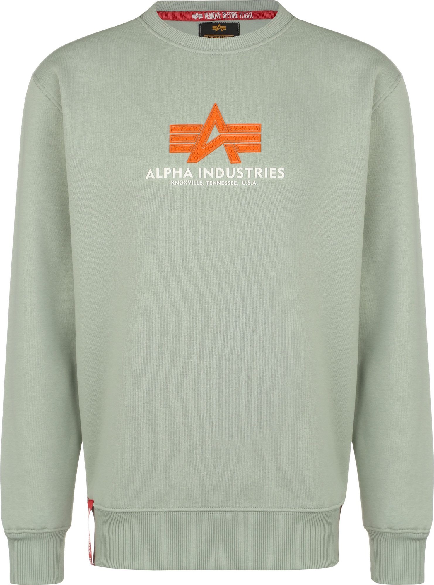 ALPHA INDUSTRIES Mikina pastelově zelená / oranžová / bílá