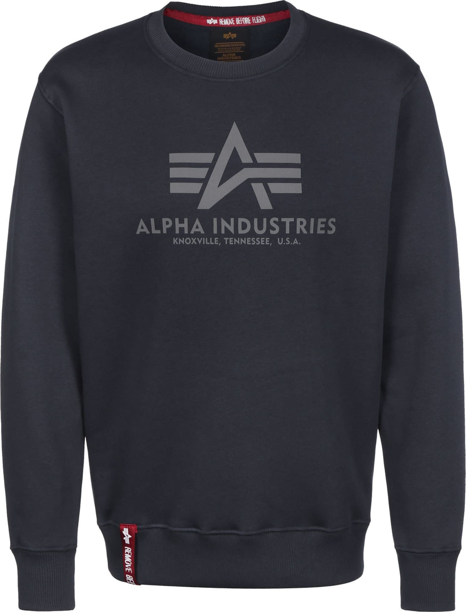 ALPHA INDUSTRIES Mikina tmavě šedá / černá