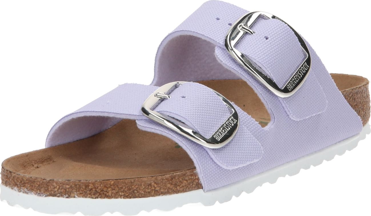 BIRKENSTOCK Pantofle světle fialová / stříbrná