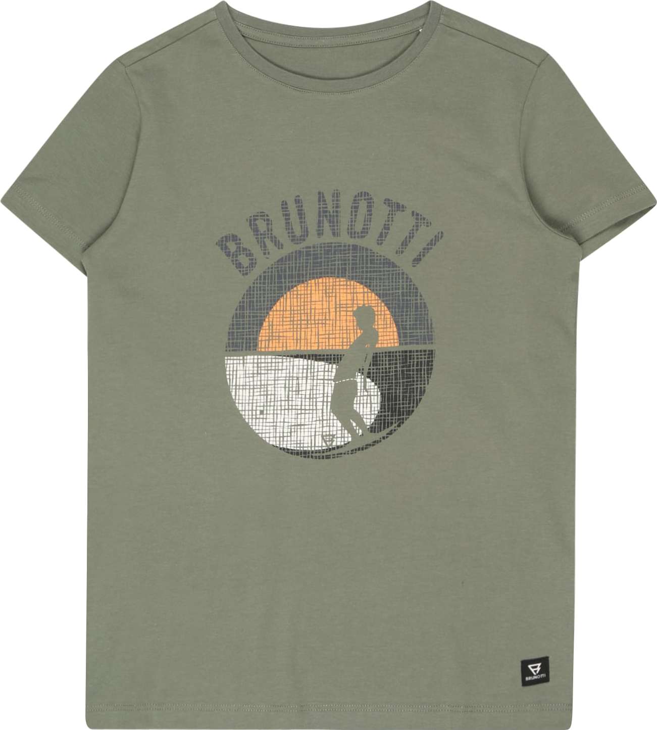 Brunotti Kids Funkční tričko 'Timmy' khaki / oranžová / černá / bílá