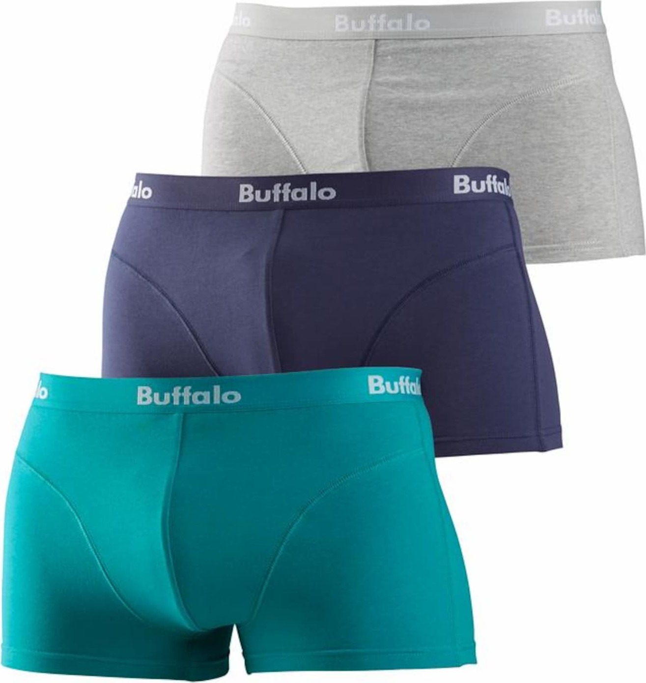 BUFFALO Boxerky modrá / tyrkysová / světle šedá